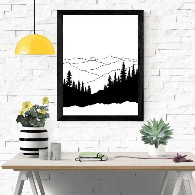 Poster Mountain Pine Silhouette (Criador carregado)