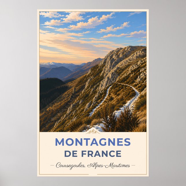 Poster Mountain Trail Through the French Alps (Frente)