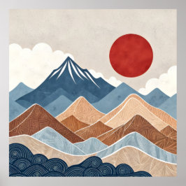 Poster Mountains Sunset Beauty