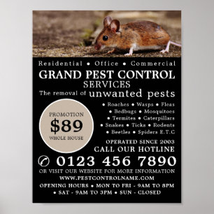 Poster Mouse, Anúncio de Controle de Pest