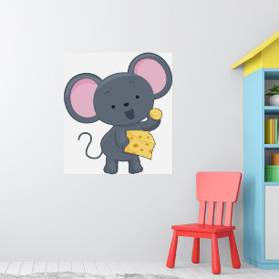 Poster Mouse Eating Cheese