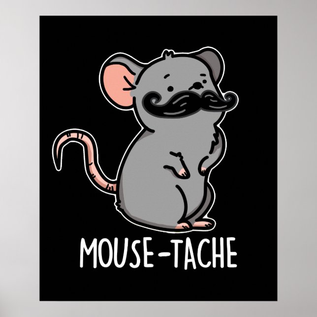 Poster Mouse Engraçado Engraçado Pun Dark BG (Frente)