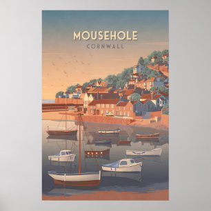 Poster Mousehole Cartaz de Viagens da Cornualha
