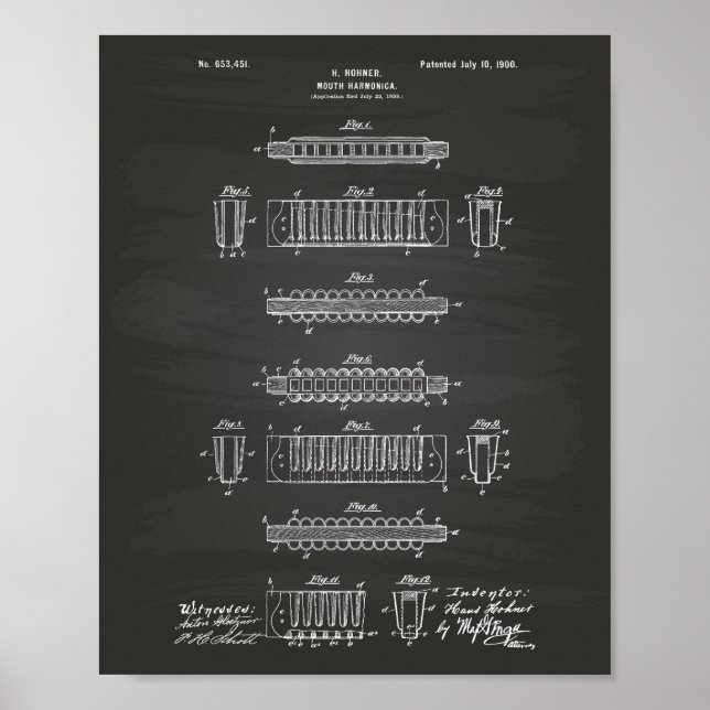 Póster Mouth Harmonica 1900 — Quadro de arte patenteado (Frente)