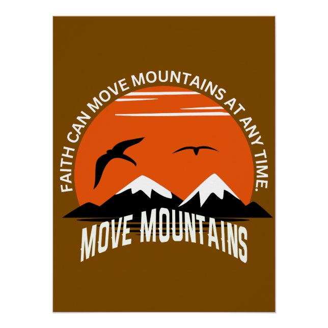 Póster Move Mountains – Inspirational Sunset Poster (Frente)