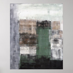 Póster "Movendo-se sobre" o verde e a arte abstracta de