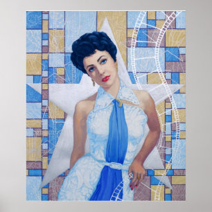 Póster Movie Star Actress Old Hollywood fine art portrait