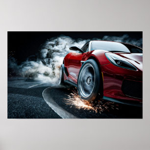 Poster Movimentação De Carro Esportivo Red RdSleek #7