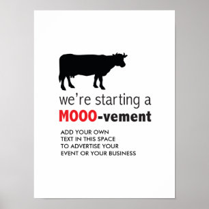 Póster Movimento ar livre do amante da vaca da fazenda de