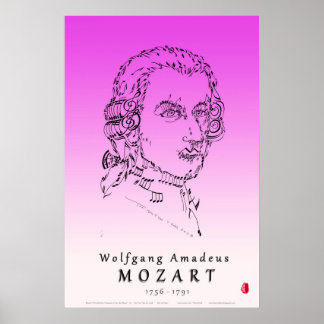 Póster Mozart encara a música