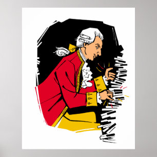 Poster Mozart joga o piano