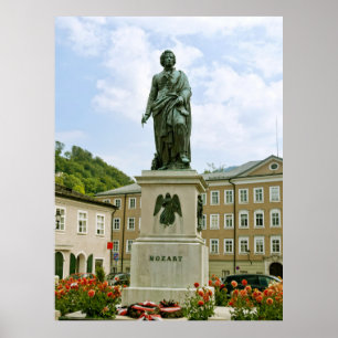 Poster Mozart Monument em Salzburgo, Áustria