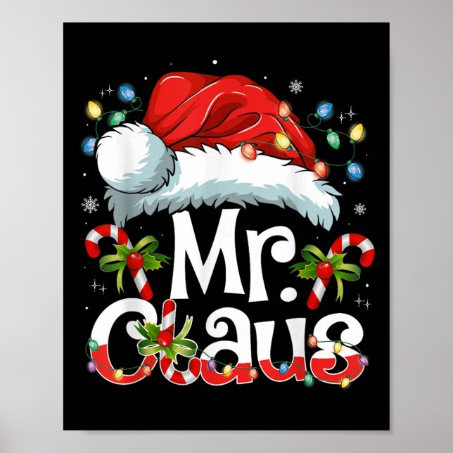 Poster Mr And Mrs Claus Couples Matching Christmas Pajama (Frente)