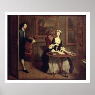 Póster Mr. B. finds Pamela writing, illustration from Ric