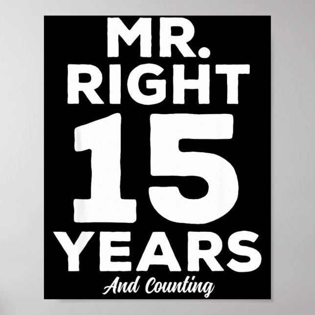 Poster Mr. Right 15 Years Wedding Anniversary Funny Match (Frente)