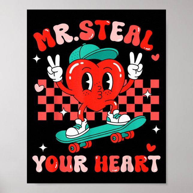 Poster Mr Steal Your Heart For Boys Toddlers Valentine's  (Frente)