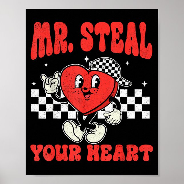 Poster Mr Steal Your Heart For Boys Toddlers Valentine's  (Frente)