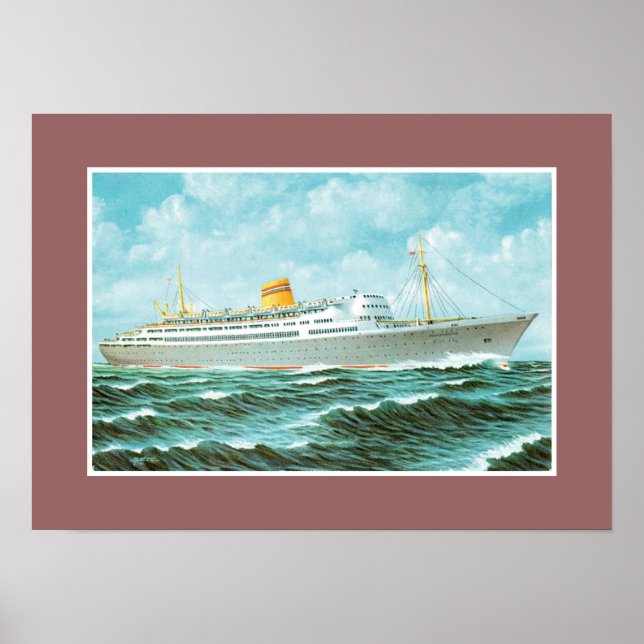 Póster MS Bergensfjord no mar (Frente)