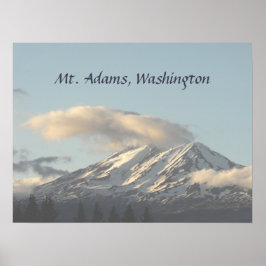 Poster Mt. Adams Washington com Foto em Nuvem
