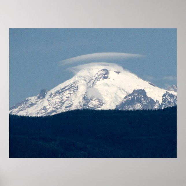 Póster Mt Baker com Nuvem (Frente)