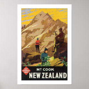 Poster Mt Cook Nova Zelândia (branco)