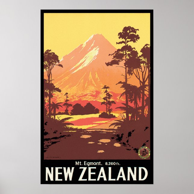 Póster Mt Egmont Nova Zelândia (Frente)