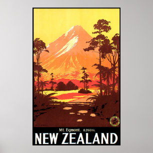 Poster Mt. Egmont Nova Zelândia