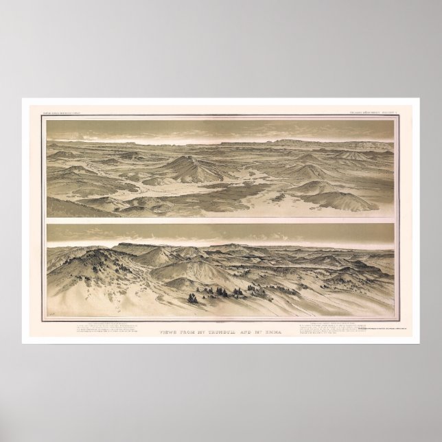 Póster Mt. Emma e Monte Trumbull Grand Canyon Ver 1882 (Frente)
