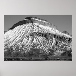 Poster Mt. Garfield no inverno, em preto e branco