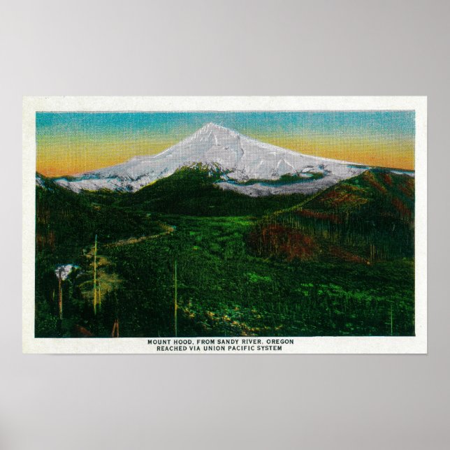Poster Mt. Hood do Sandy River, ORMt. Hood, OU (Frente)