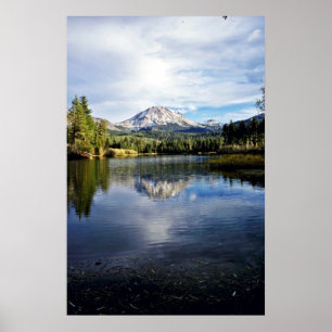 Póster Mt. Lassen do lago Manzanita