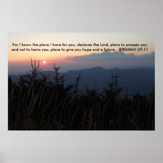 Póster Mt. Mitchell Carolina do Norte - Jeremiah 29:11