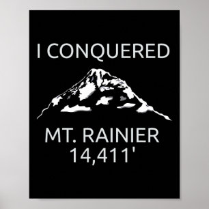 Poster Mt. Rainier Monte Rainier Caminhada Escalada Lembr