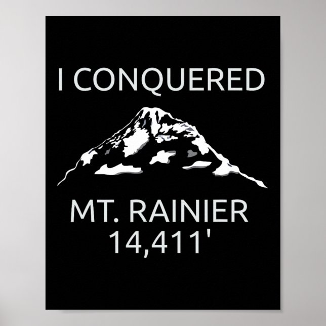 Poster Mt. Rainier Monte Rainier Caminhada Escalada Lembr (Frente)
