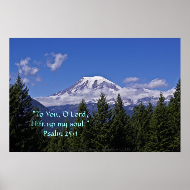 Póster Mt. Rainier na névoa com Verso da Escritura (Frente)