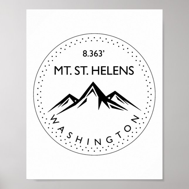 Poster Mt. St. Helens Washington Mountain Climbing Hiking (Frente)