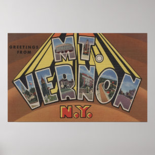 Póster Mt. Vernon, New York - Large Letter Scenes