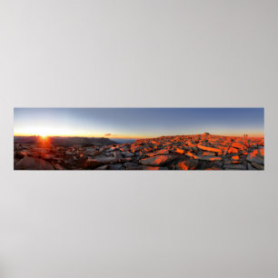 Poster Mt Whitney Sunset Panorama - John Muir Trail