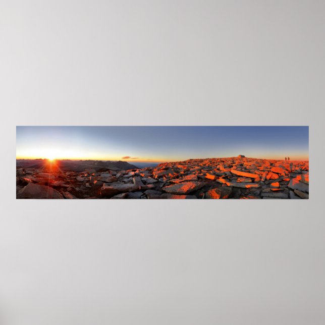 Poster Mt Whitney Sunset Panorama - John Muir Trail (Frente)