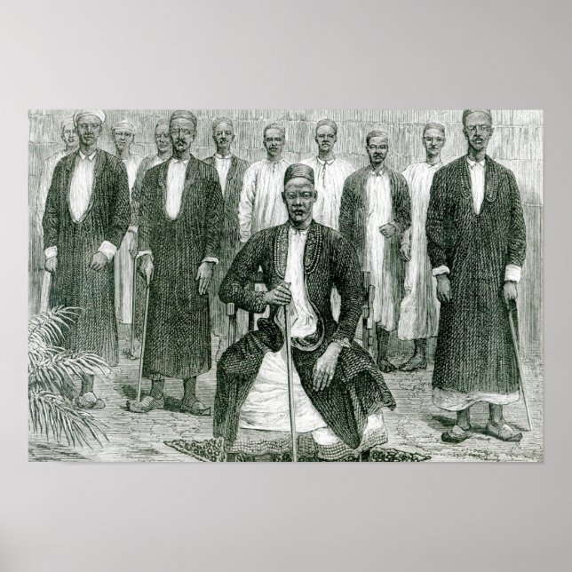 Poster Mtesa, Imperador de Uganda e outros chefes (Frente)