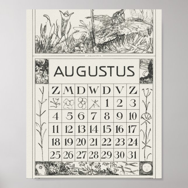 Poster Mtheo van hoytema - calendário - arte de garça - a (Frente)