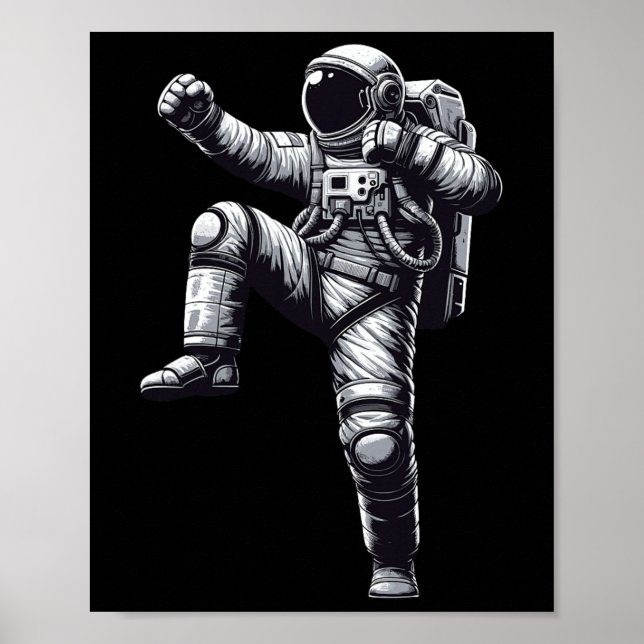 Poster Muay Thai Astronaut Kickboxing (Frente)