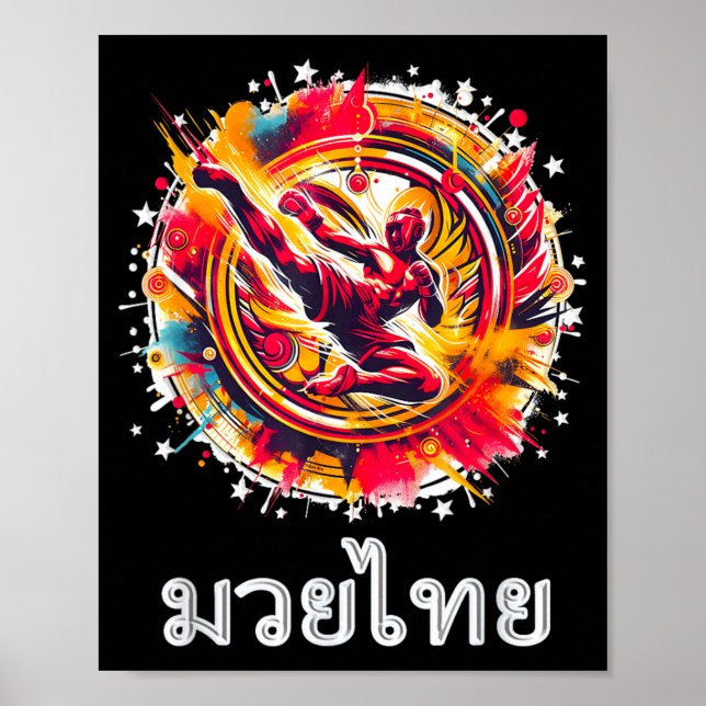 Poster Muay Thai Boxe Tailandesa Kickboxing MMA Arte dos  (Frente)