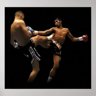 Póster Muay Thai Boxing Action