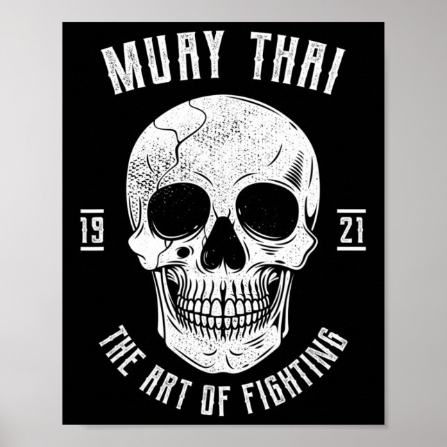 Poster Muay Thai Caveira - Boxe Tailandês e Kickboxing _1 (Frente)