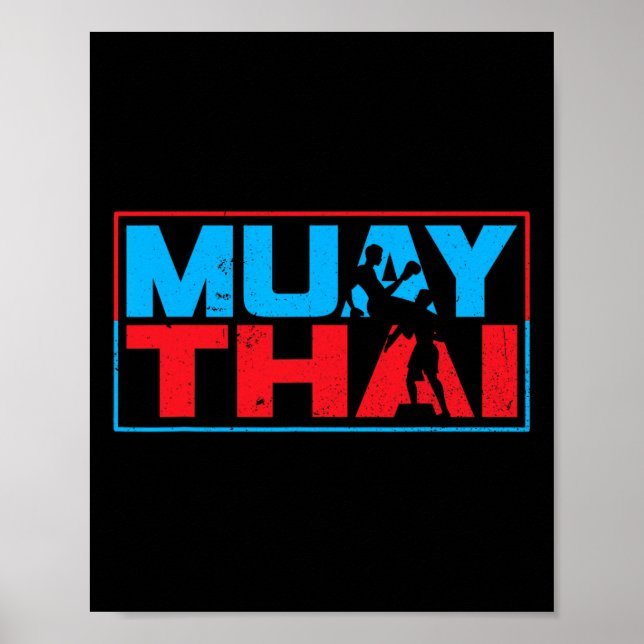 Poster Muay Thai Fighter Boxando Artes Marciais Hob (Frente)