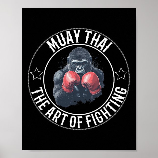 Poster Muay Thai Gorilla - Arte De Combater O Boxing Tail (Frente)