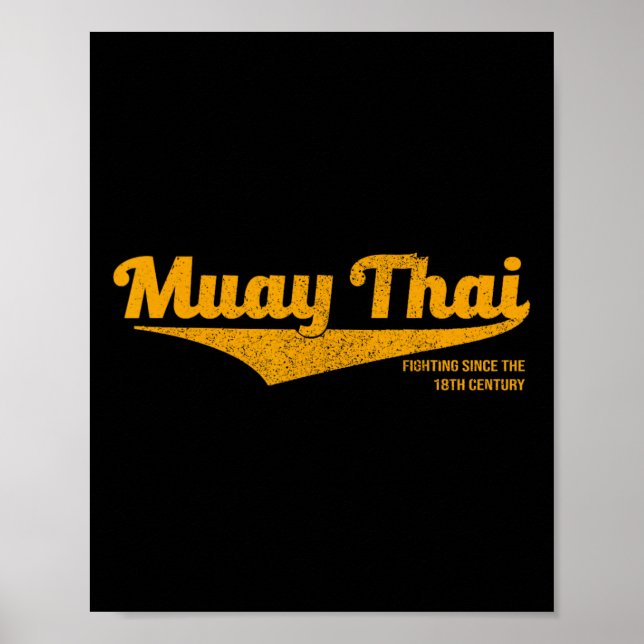 Poster Muay Thai Kickboxing Angustiado, Mma, Bjj, Tailând (Frente)