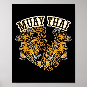 Poster Muay Thai Kickboxing, Muay Thai Tigers, Muay Thai 