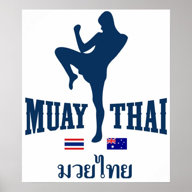 Póster Muay Thai Tailândia Austrália (Frente)